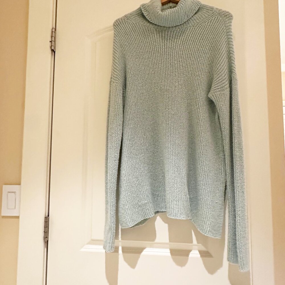 Calypso St. Barth Women’s Turtleneck Tunic Sweater — Mint, Size M